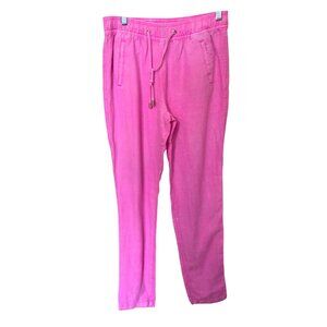 Lilly Pulitzer Linen Pants‎ XS Pink Drawstring Beach Boho Chic Resort